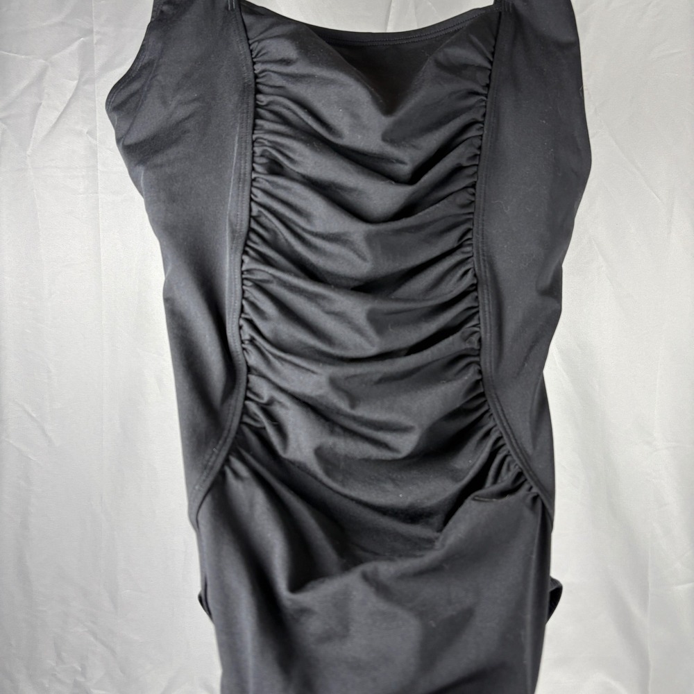 Speedo Endurance+ Womens Black Ruched One Piece Swimsuit Hydrobra Size 12 - Picture 13 of 13